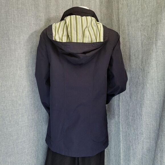 MACKINTOSH New England Rain Wind Breaker Jacket Removable Hood Navy Women's S - Picture 5 of 16
